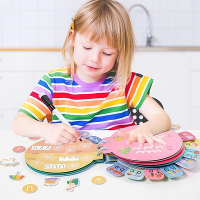 Montessori Educational Toys Creative Alphabetic Cognition Pen Control Training Busy Book Toys for Kids Boys Girls