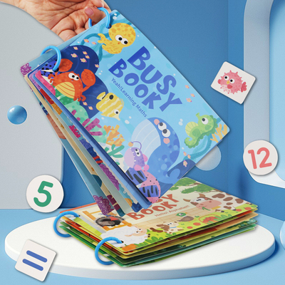 Quiet Book Early Learning Activity Puzzle Paste Matching Game Toys Children's Educational Magic Tape Wooden Busy Book Toys
