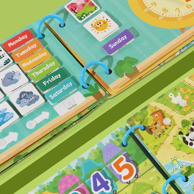 Quiet Book Early Learning Activity Puzzle Paste Matching Game Toys Children's Educational Magic Tape Wooden Busy Book Toys