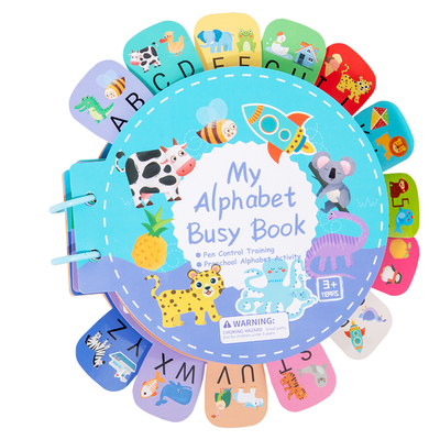 2025 New Design Baby Letters 26 English Letters in Red Words Cognitive Card Children's Paste Book Toy Educations Toys for Kids