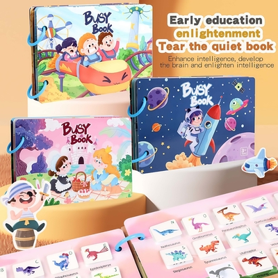 Montessori Baby Enlightenment Educational Busy Book Sticker Book Toy Cross-border Children's Quiet Small Sticky Book