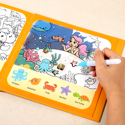 New Factory Directly 2 in One Reusable Water Mess Free Coloring Book With Puzzle Travel Funny Baby Toys for Kids Ages 3+