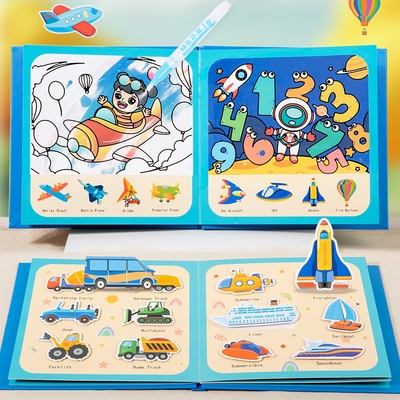New Factory Directly 2 in One Reusable Water Mess Free Coloring Book With Puzzle Travel Funny Baby Toys for Kids Ages 3+