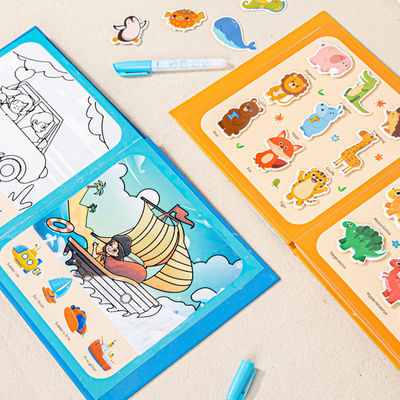 New Factory Directly 2 in One Reusable Water Mess Free Coloring Book With Puzzle Travel Funny Baby Toys for Kids Ages 3+
