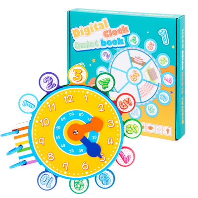 Wholesale Montessori Digital Clock Quiet Sticker Book Preschool Learning Activities Busy Books for Toddlers