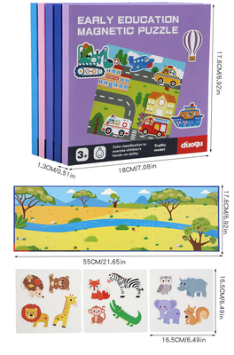 Magnetic Puzzle Book for Early Education Educational Toys with Scenes