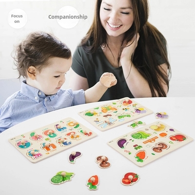 Baby Montessori Toys 3d Puzzle Cartoon Animals Vehicle Cognitive Jigsaw Puzzle Wooden Toys for Children