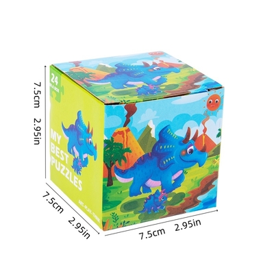 24 Pieces Montessori Classic Travel Carton Jigsaw Puzzles Board Games Baby Diy Early Educational Toys for Kids Boys Girls Gift