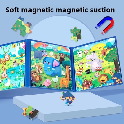 Hot Selling Enlightenment Advanced Educational 3 in 1 Magnetic Puzzle Book Toys for Kids