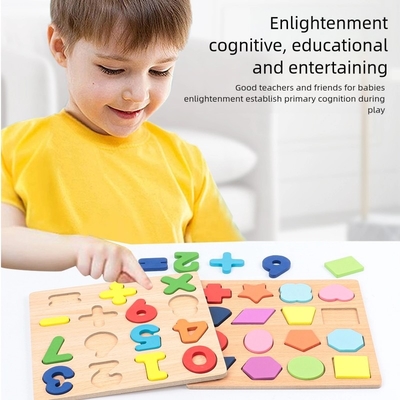 Wooden Board Alphabet Number Kids Montessori 3d Learning Puzzle Early Educational Activity Boards Toys for Child Boys and Girls