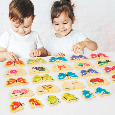 Children's Wooden butterfly Letter Puzzle Children's Puzzle Wooden Toys