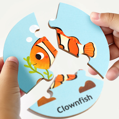 Children Puzzle Board Game Wooden Pair Animal Matching Puzzle Interactive Focus Logic Training Toy Educations Toys for Kids