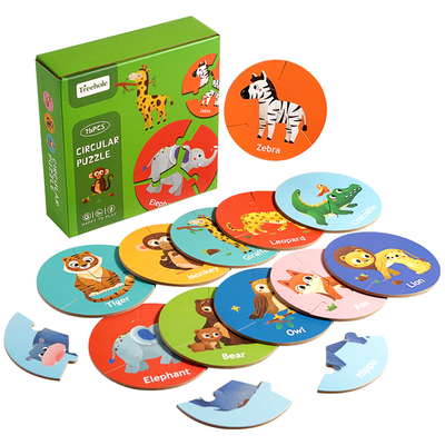 Children Puzzle Board Game Wooden Pair Animal Matching Puzzle Interactive Focus Logic Training Toy Educations Toys for Kids