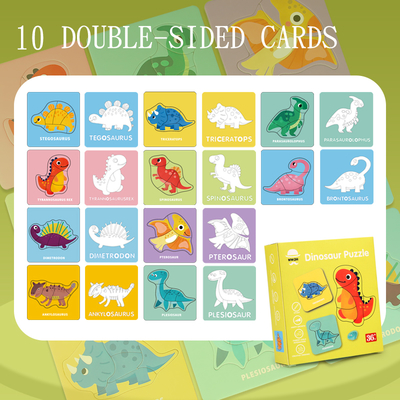 Muti Functional Cartoon Dinosaur Diy Drawing Montessori Educational Learning Jigsaw Puzzle Board Game Toys for Boys Girls