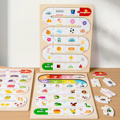 Wooden Alphabetic Puzzle Toy Early Childhood Enlightenment Logic Matching Puzzle Wooden Early Educational Puzzle Kids