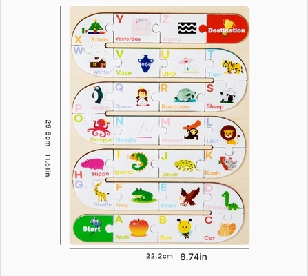 Wooden Alphabetic Puzzle Toy Early Childhood Enlightenment Logic Matching Puzzle Wooden Early Educational Puzzle Kids
