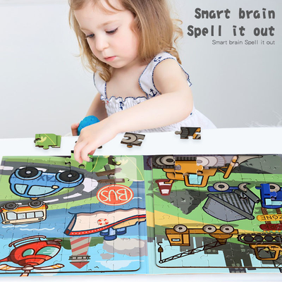 Montessori Toys Dinosaur Cartoon Animal Jigsaw Puzzle A4 Size Princess Magnetic Story Book Wooden Puzzles