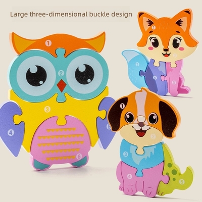 2025 Early Educational 3d Animal Traffic Jigsaw Game Children Cognitive Wooden Matching Puzzles Board Toys for Kids Boys Girls