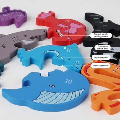 Children's Educational Toy Jigsaw Puzzle Wooden Cartoon Animal Traffic 3d Puzzle Toys for Toddler 1 2 3 Years Old