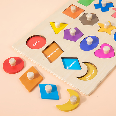Montessori Children Wooden Magnetic 3d Shape Sorter Matching Puzzle Learning Board Educational Teaching Aids Toys for Kids