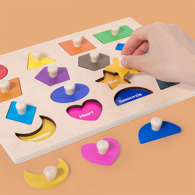 Montessori Children Wooden Magnetic 3d Shape Sorter Matching Puzzle Learning Board Educational Teaching Aids Toys for Kids