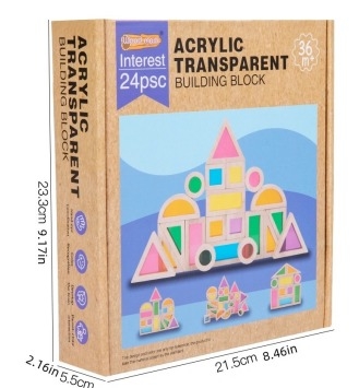 Montessori Wooden Toys Rainbow Sensory Stacking Blocks Acrylic Building Blocks for Kids