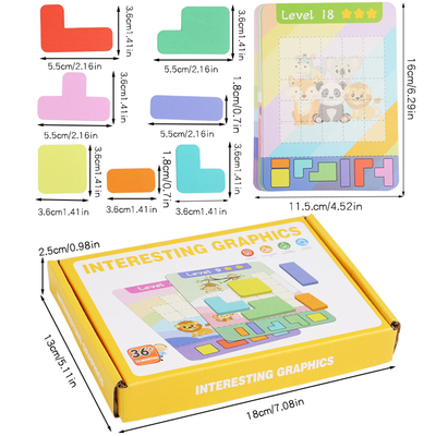 Montessori Wooden Thinking Block Puzzle Children Building Blocks Flat Board Baby Early Teaching Intelligence Toys for Toddler