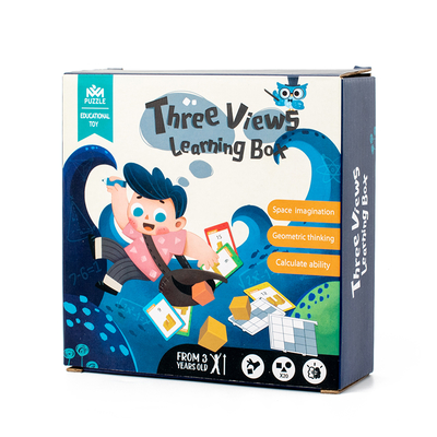 Student Three-view Teaching Aids Grid Observer square Building Block Geometric Graphics Space Thinking Puzzle Training