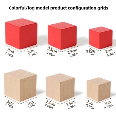 Rainbow Wooden Blocks Square Colorful Wooden Cubes Counting Block Learning Educational Toys Wooden Building Blocks Stacking Game