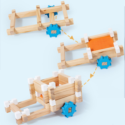 Creative Wooden Colorful Building Blocks Game Early Education Enlightenment Building Toy Educational Engineering Training Toy