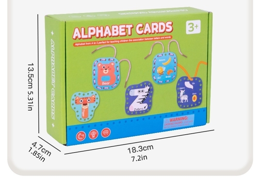 Double Sided Sewing Cards Imagination Development Lacing Toys Games for Children