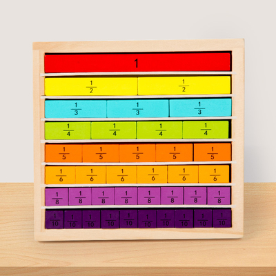 Montessori Wooden Mathematics Addition Subtraction Operation Fraction Learning Building Blocks Kids Counting Number Toys