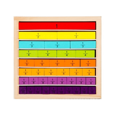 Montessori Wooden Mathematics Addition Subtraction Operation Fraction Learning Building Blocks Kids Counting Number Toys