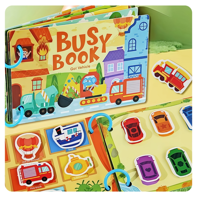 Quiet Book Early Learning Activity Puzzle Paste Matching Game Toys Children's Educational Magic Tape Wooden Busy Book Toys