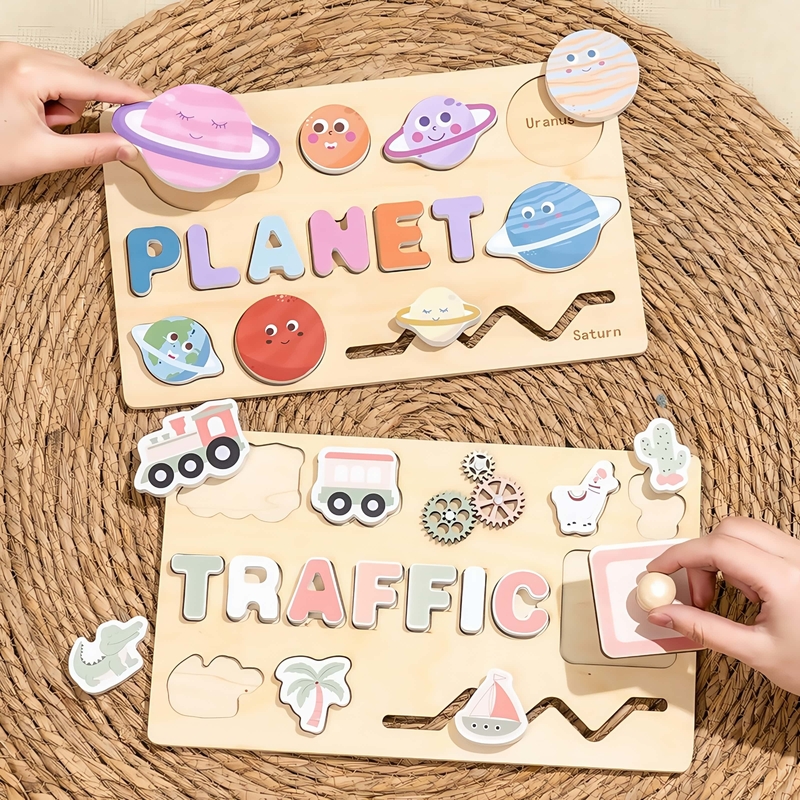 Multifunctional Unisex Educational Busy Board Wooden Puzzle Toys Child's Manual Unlocking Puzzle En71 Certified