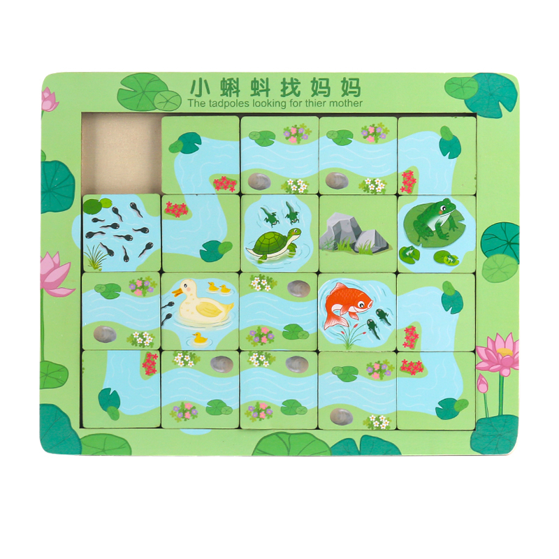 Puzzle Toys Finding Routes Kids Board Game Custom 3d Puzzle Board Wooden Toys Children Thinking Logic Training Toy