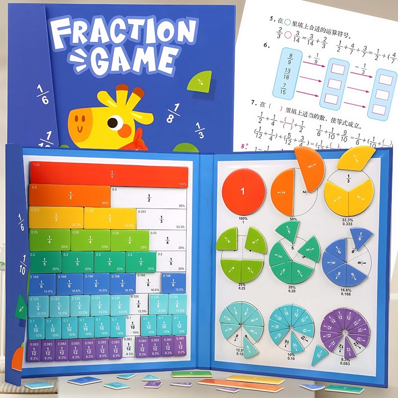 Magnetic Fraction Learning Math Toy for Children Kids Montessori Arithmetic Teaching Aids Educational Toys